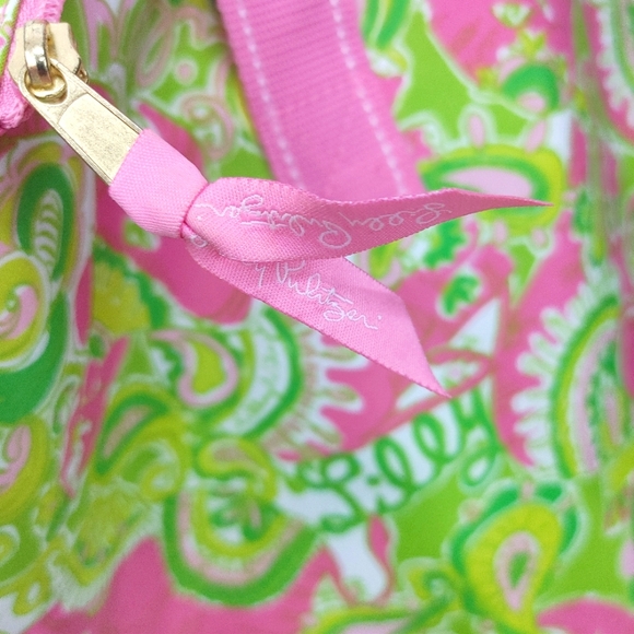 Lilly Pulitzer XL Pink/Green Insulated Collapsible Cooler Tote Bag - Picture 8 of 10